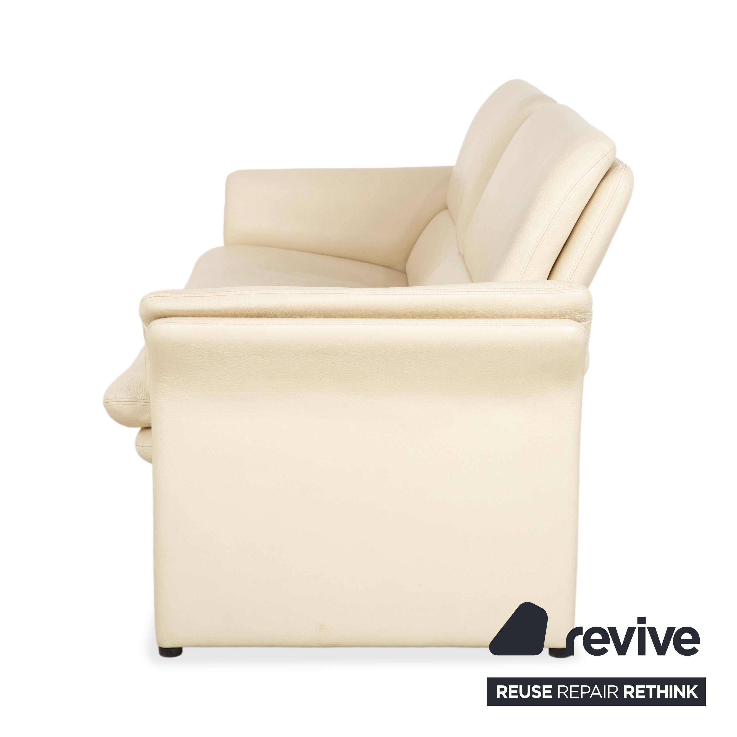 Erpo Chalet Leather Two-Seater Cream Beige Sofa Manual Function