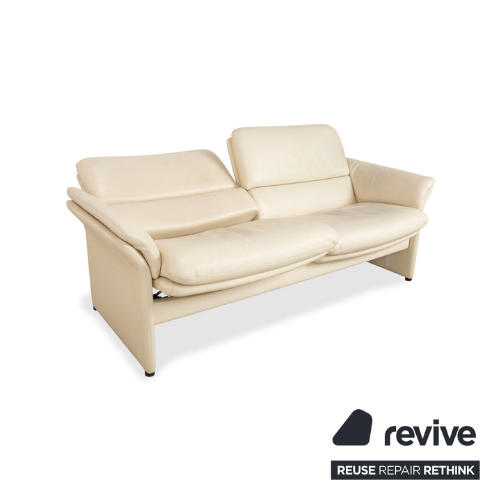 Erpo Chalet Leather Two-Seater Cream Beige Sofa Manual Function