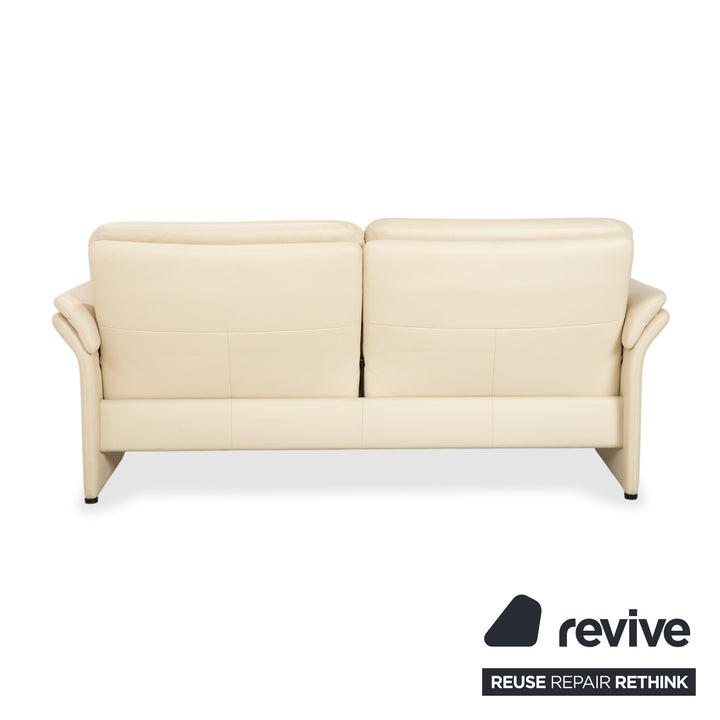 Erpo Chalet Leder Zweisitzer Creme Beige Sofa Couch manuelle Funktion