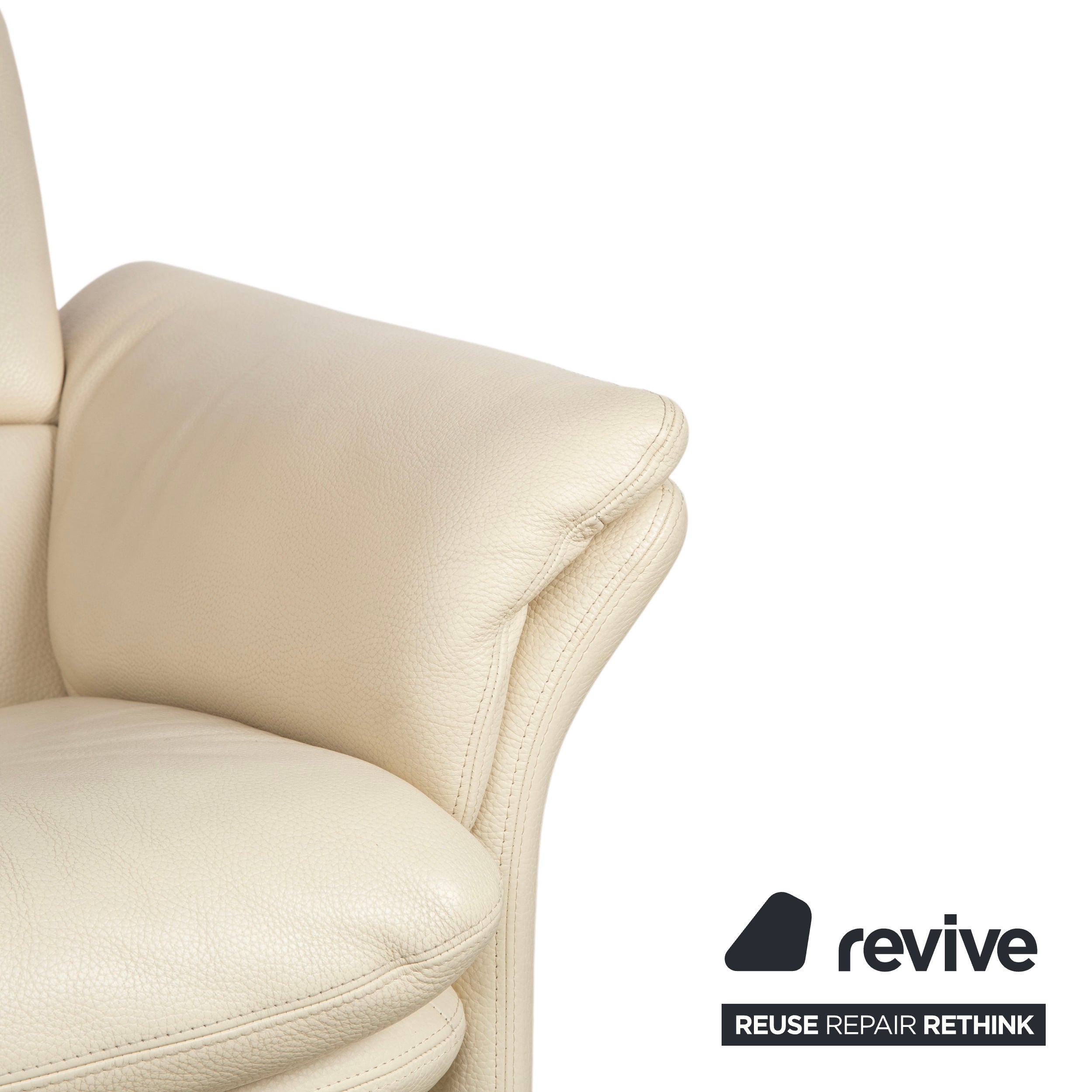 Erpo Chalet Leather Two-Seater Cream Beige Sofa Manual Function