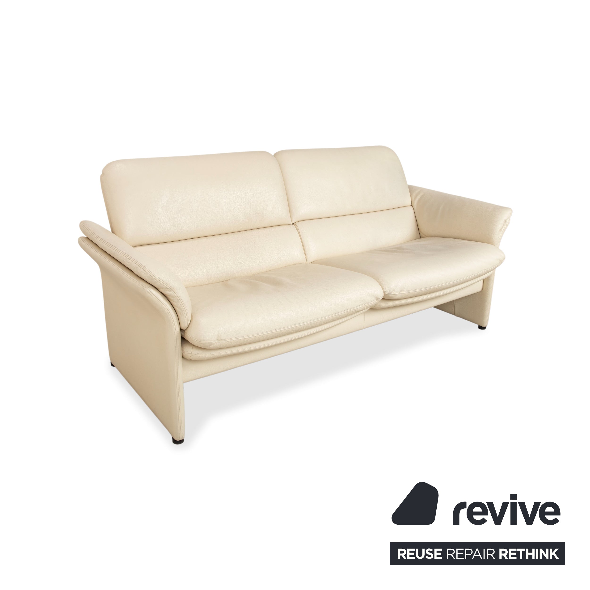 Erpo Chalet Leather Two-Seater Cream Beige Sofa Manual Function