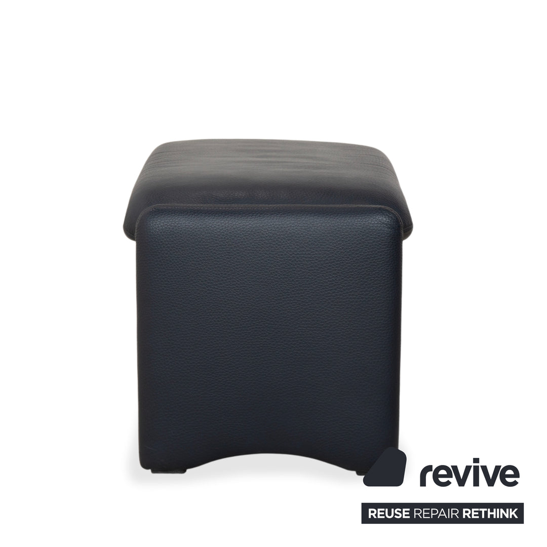 Erpo City Leder Hocker Blau Dunkelblau Marine
