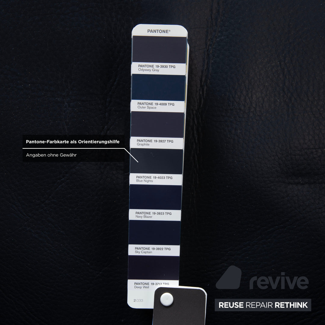 Erpo City Leder Hocker Blau Dunkelblau Marine