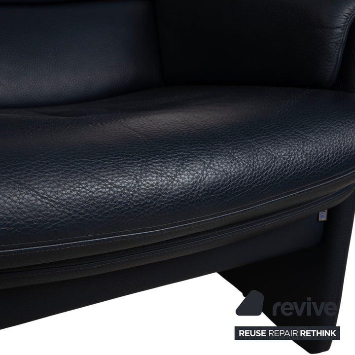 Erpo City Leather Armchair Blue Dark Blue Navy Manual Function