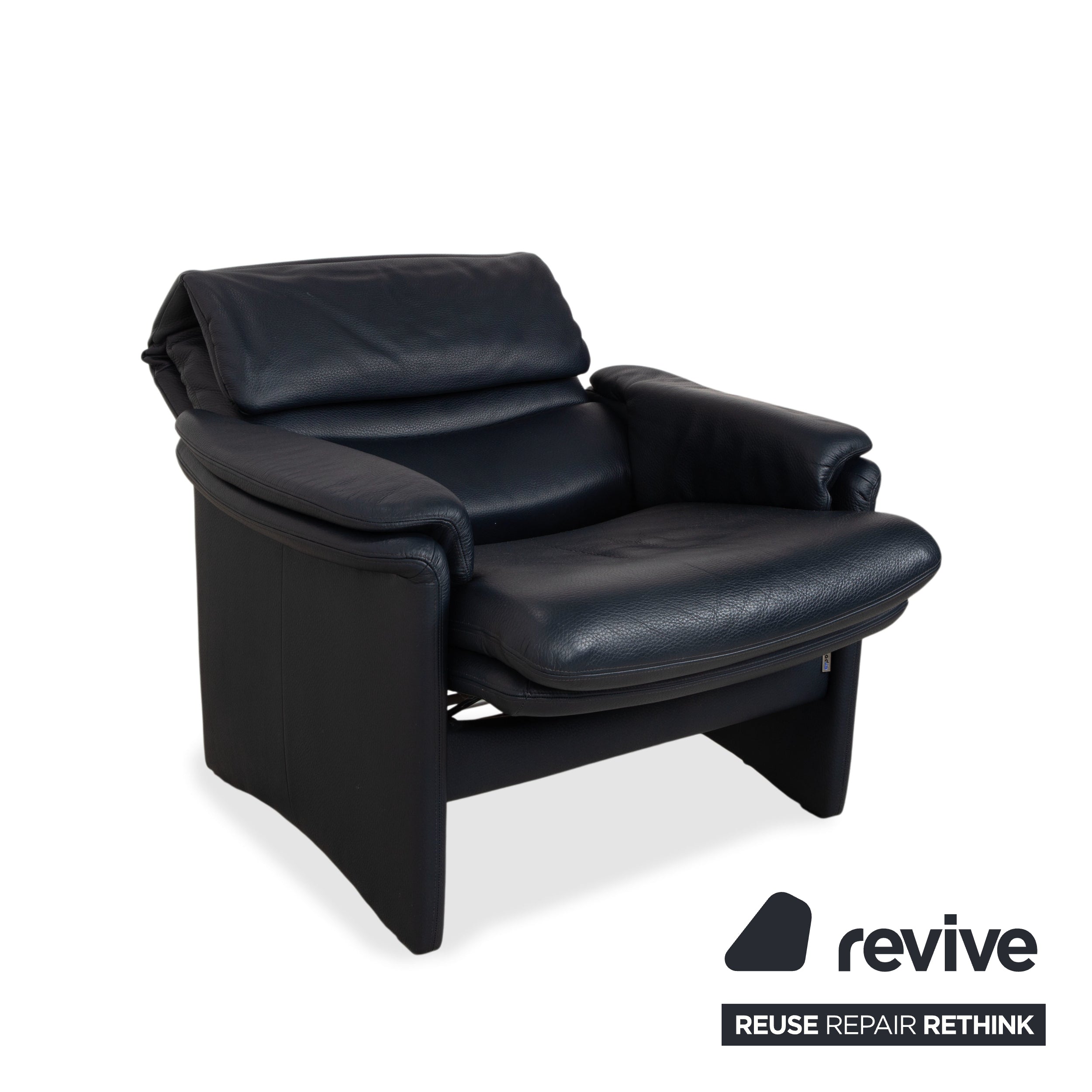 Fauteuil en cuir Erpo City bleu marine, bleu foncé, bleu marine, à commande manuelle