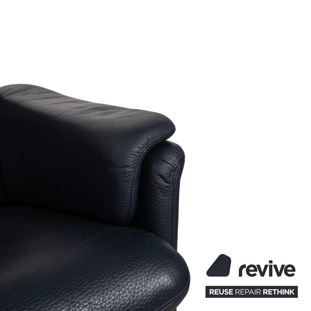 Erpo City Leather Armchair Blue Dark Blue Navy Manual Function