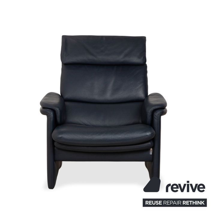 Erpo City Leather Armchair Blue Dark Blue Navy Manual Function