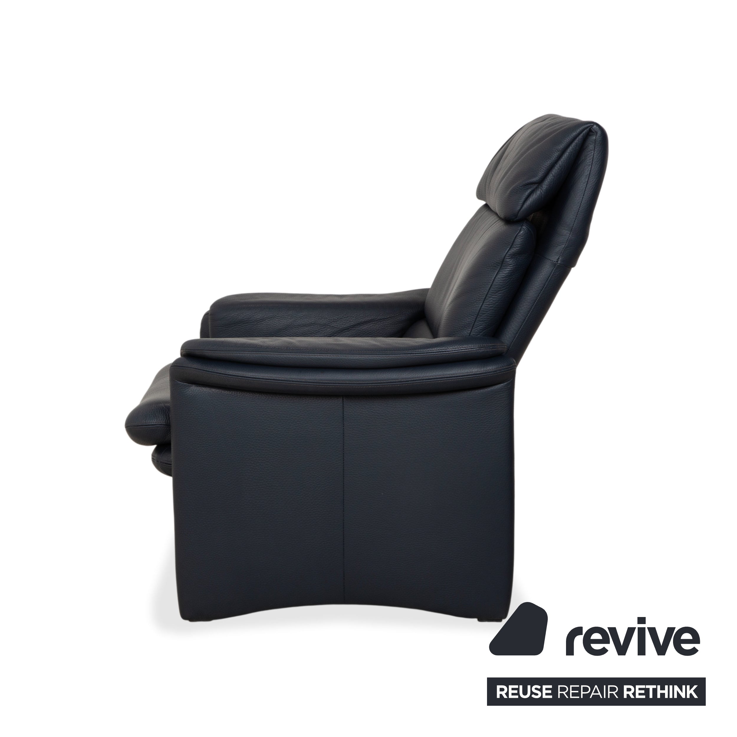 Fauteuil en cuir Erpo City bleu marine, bleu foncé, bleu marine, à commande manuelle