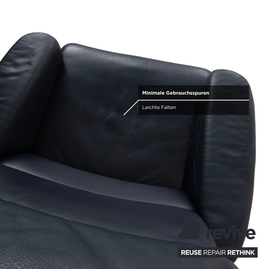 Erpo City Leder Sessel Blau Dunkelblau Marine manuelle Funktion