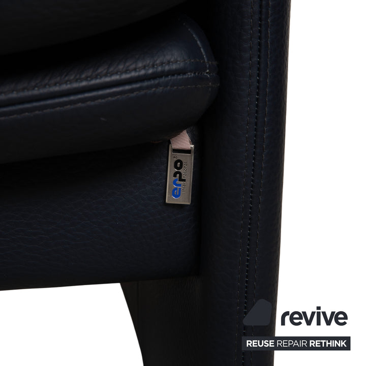 Erpo City Leather Armchair Blue Dark Blue Navy Manual Function