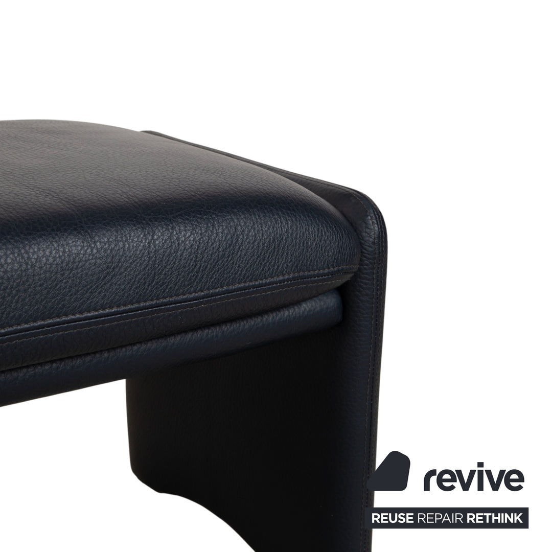 Erpo City Leather Armchair Stool Blue Dark Blue Navy Manual Function