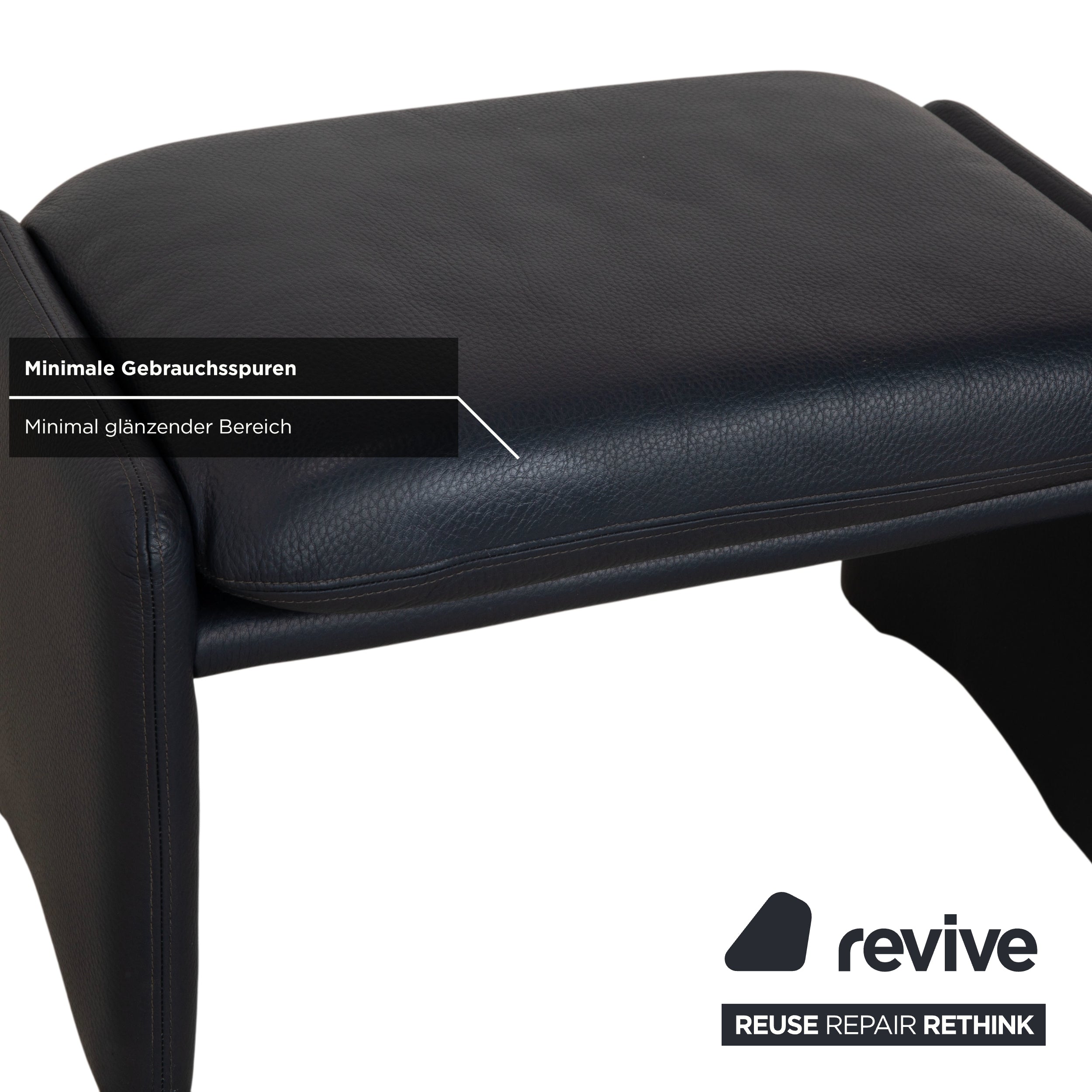 Erpo City Leder Sessel Hocker Blau Dunkelblau Marine manuelle Funktion