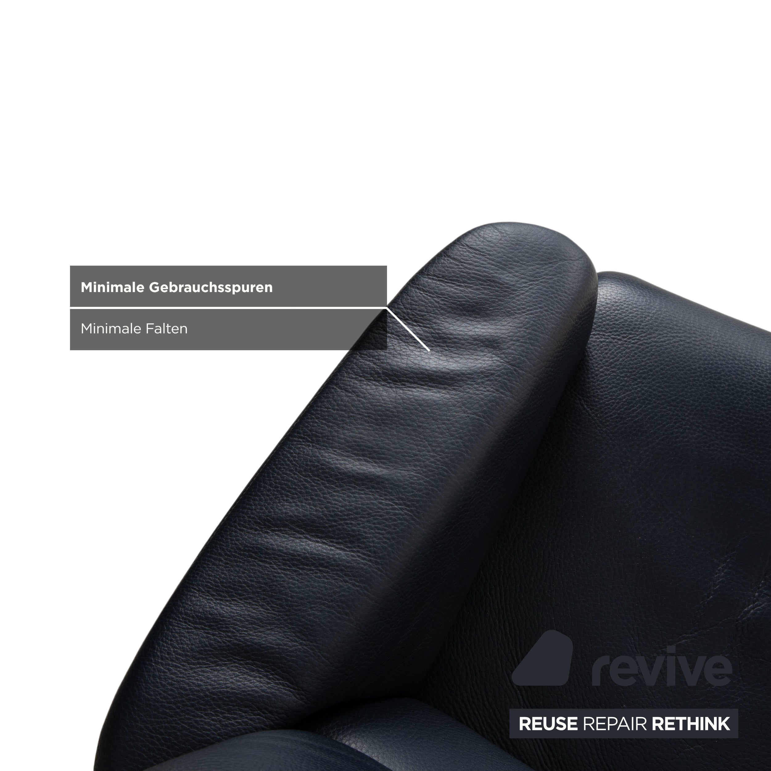 Erpo City Leder Sessel Hocker Blau Dunkelblau Marine manuelle Funktion