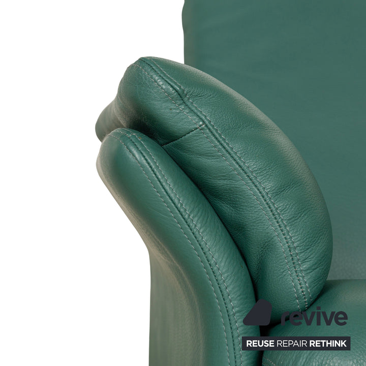 Erpo City Leder Zweisitzer Grün Sofa Couch manuelle Funktion