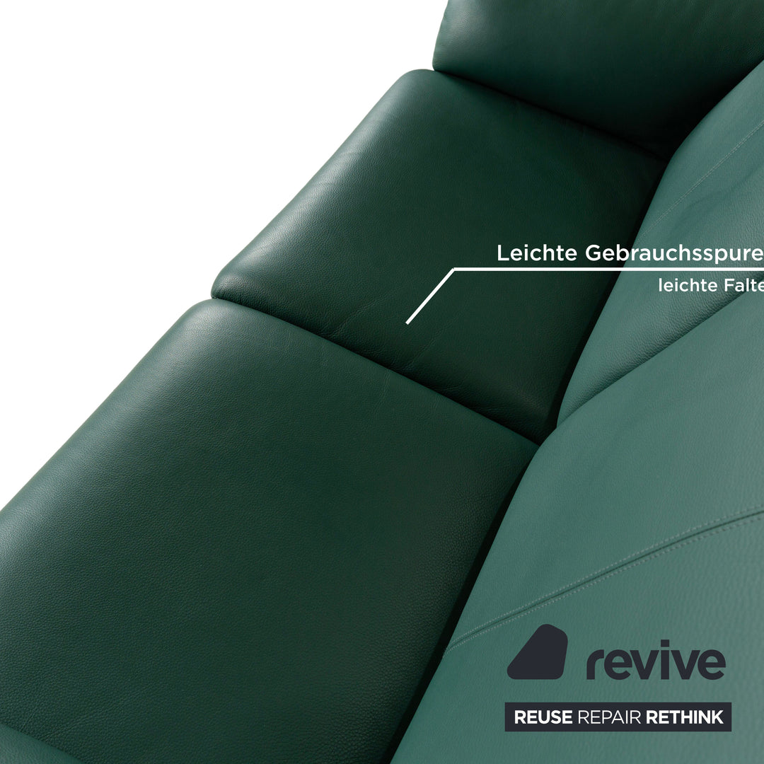 Erpo City Leder Zweisitzer Grün Sofa Couch manuelle Funktion