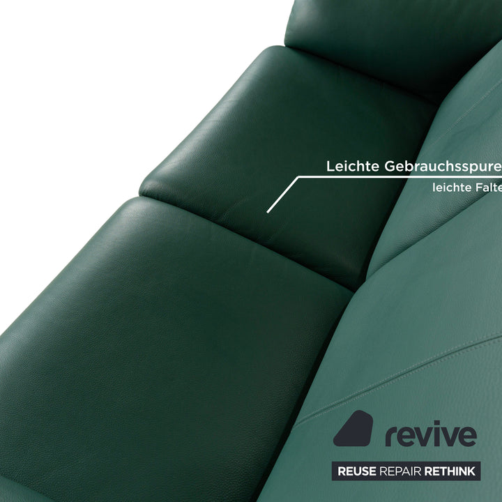 Erpo City Leder Zweisitzer Grün Sofa Couch manuelle Funktion