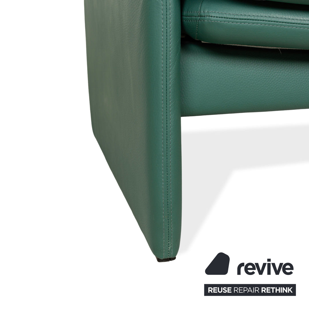 Erpo City Leder Zweisitzer Grün Sofa Couch manuelle Funktion