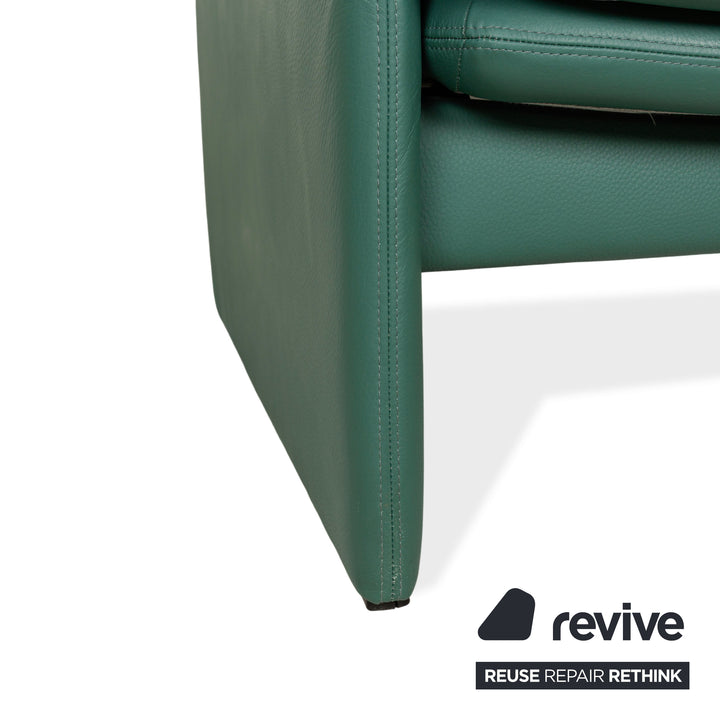 Erpo City Leder Zweisitzer Grün Sofa Couch manuelle Funktion