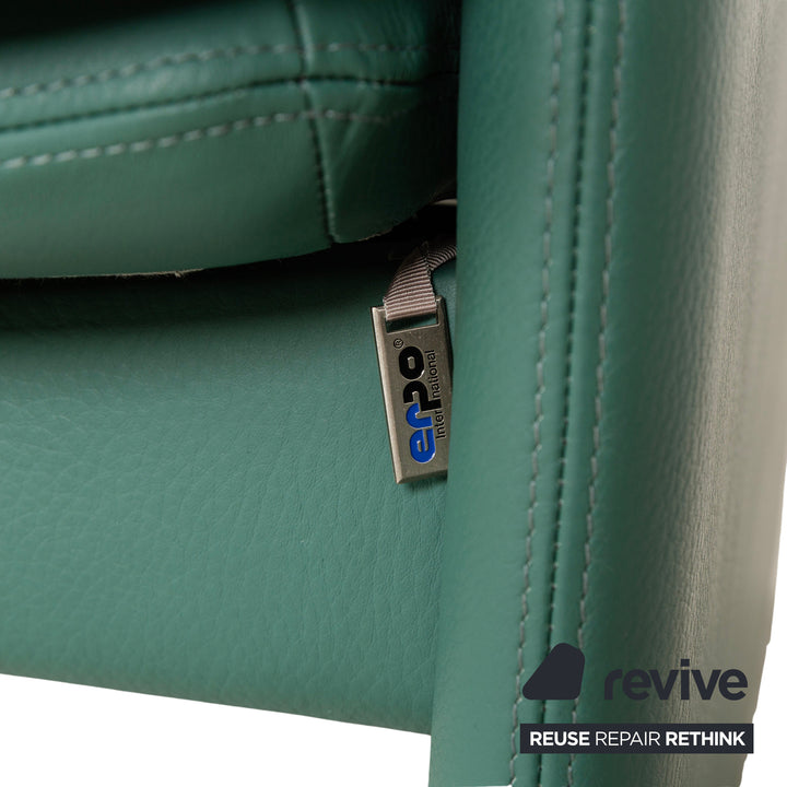 Erpo City Leder Zweisitzer Grün Sofa Couch manuelle Funktion