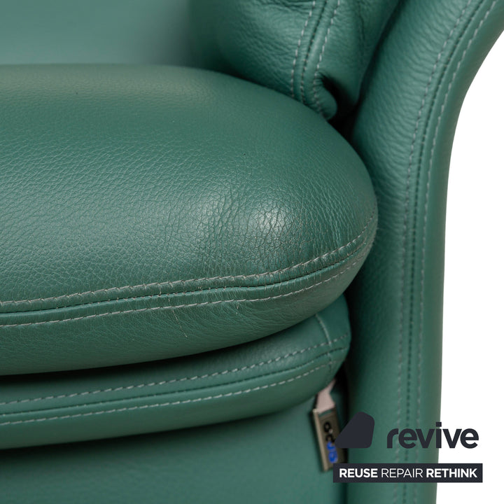 Erpo City Leder Zweisitzer Grün Sofa Couch manuelle Funktion