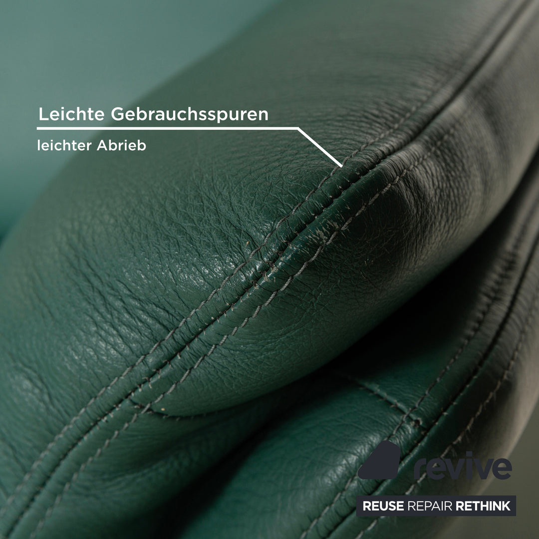 Erpo City Leder Zweisitzer Grün Sofa Couch manuelle Funktion