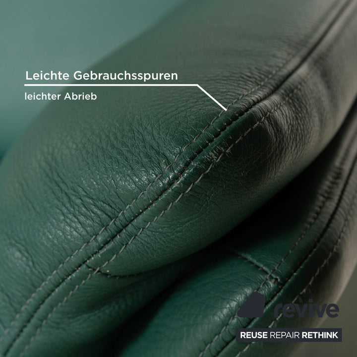 Erpo City Leder Zweisitzer Grün Sofa Couch manuelle Funktion