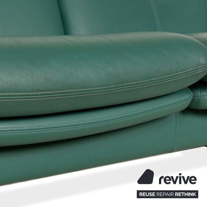 Erpo City Leder Zweisitzer Grün Sofa Couch manuelle Funktion