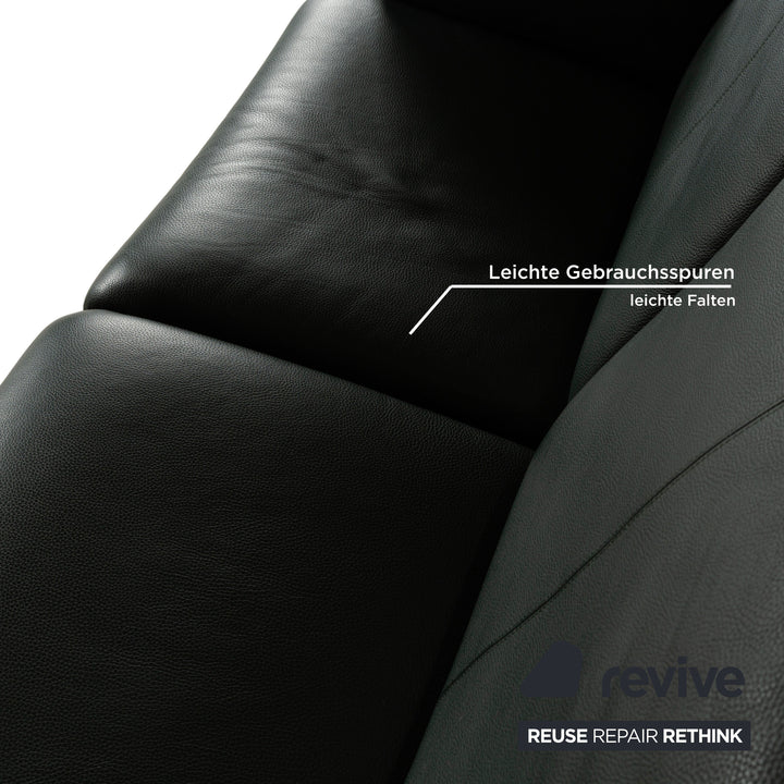 Erpo City Leder Zweisitzer Grün Sofa Couch manuelle Funktion