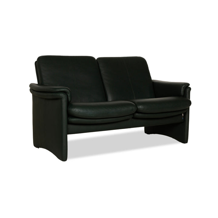 Erpo City Leather Two-Seater Green Sofa Couch Manual Function