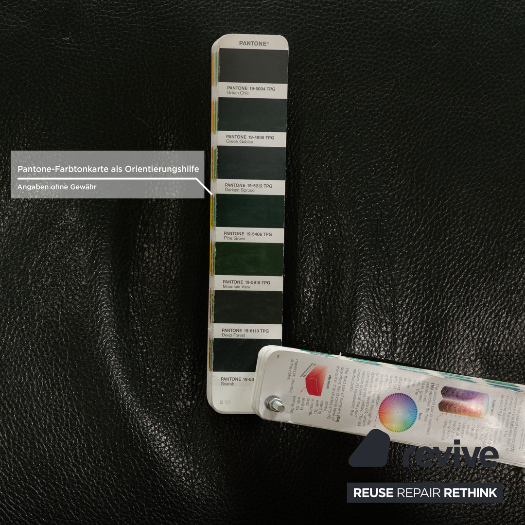 Canapé deux places en cuir vert Erpo City à fonction manuelle