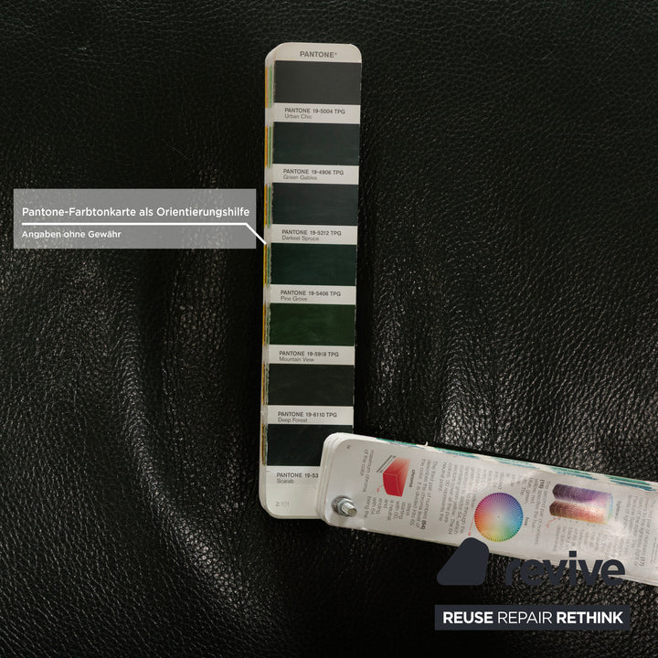 Canapé deux places en cuir vert Erpo City à fonction manuelle