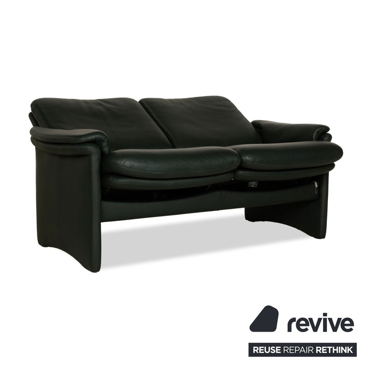 Erpo City Leather Two-Seater Green Sofa Couch Manual Function