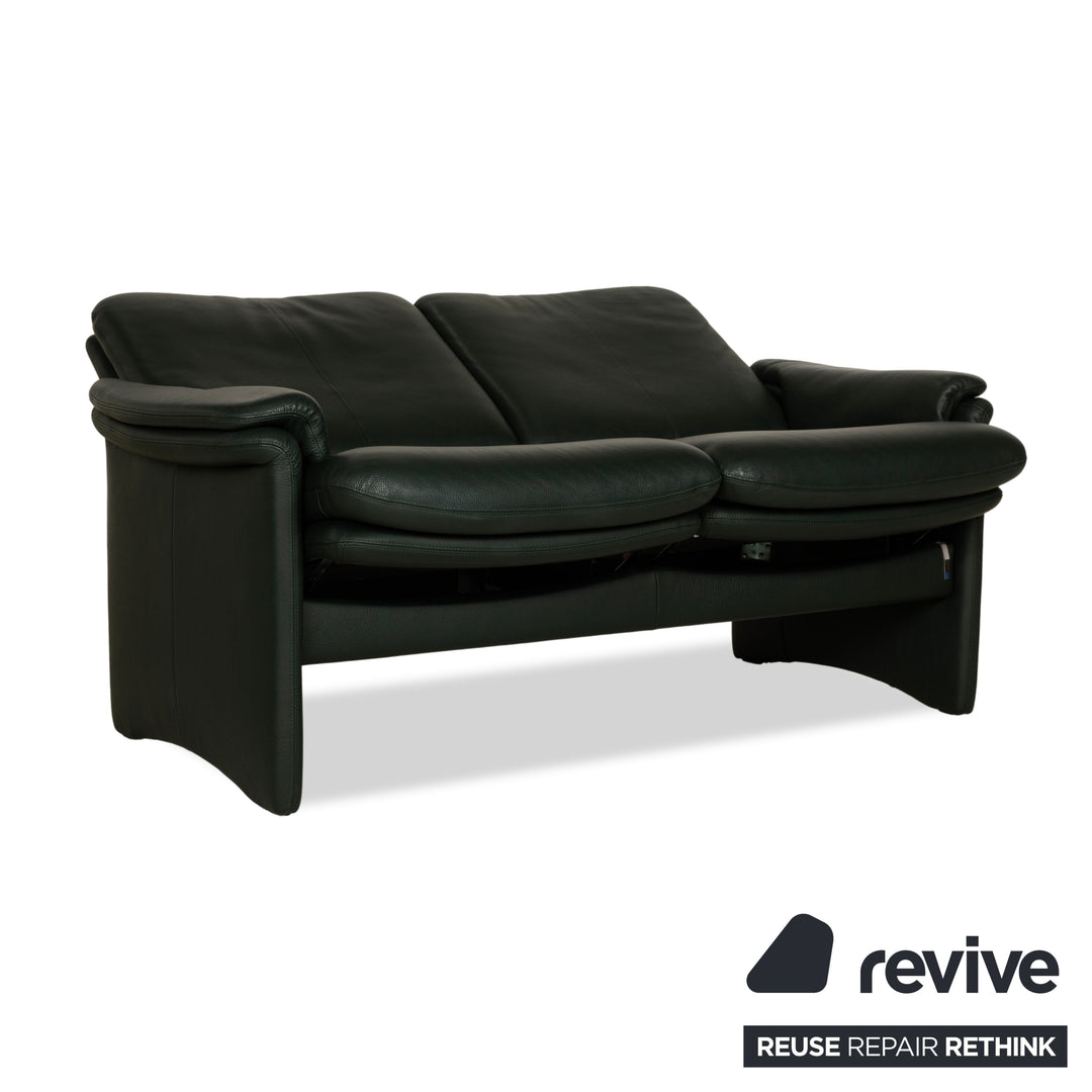 Erpo City Leather Two-Seater Green Sofa Couch Manual Function