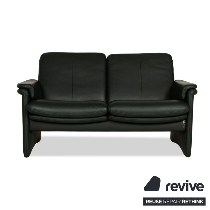Erpo City Leather Two-Seater Green Sofa Couch Manual Function