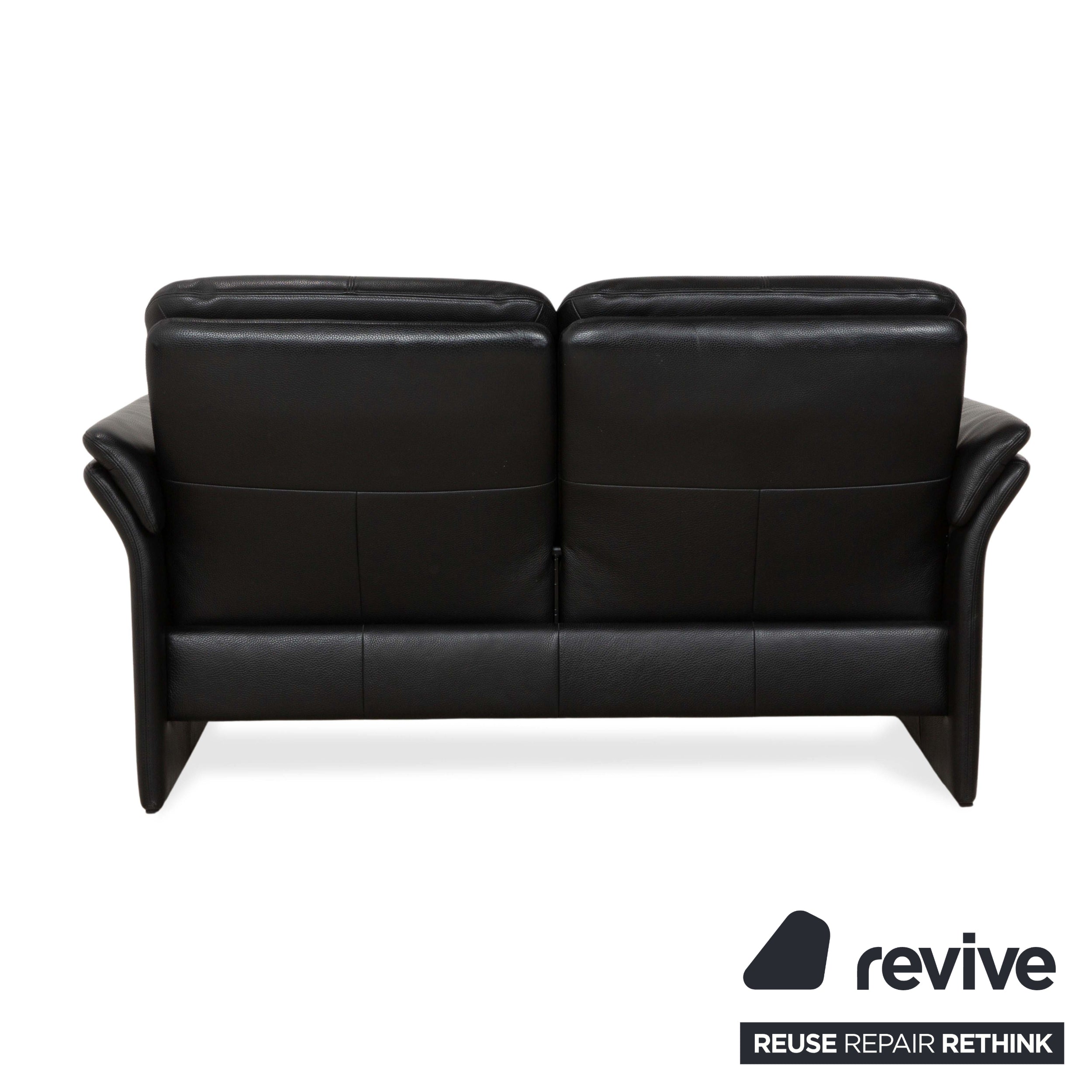 Erpo City Leather Two-Seater Black Sofa Couch manual function