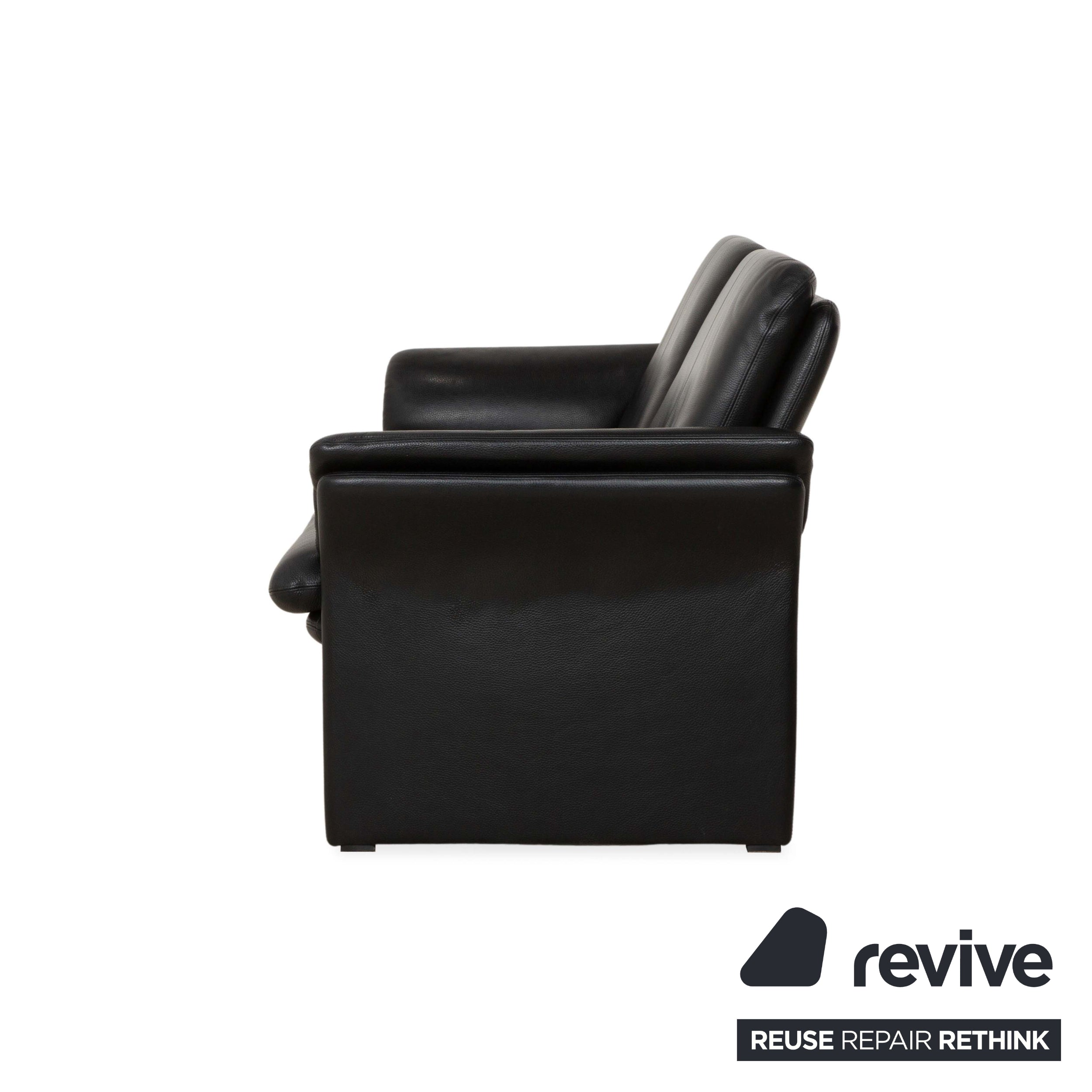 Erpo City Leather Two-Seater Black Sofa Couch manual function