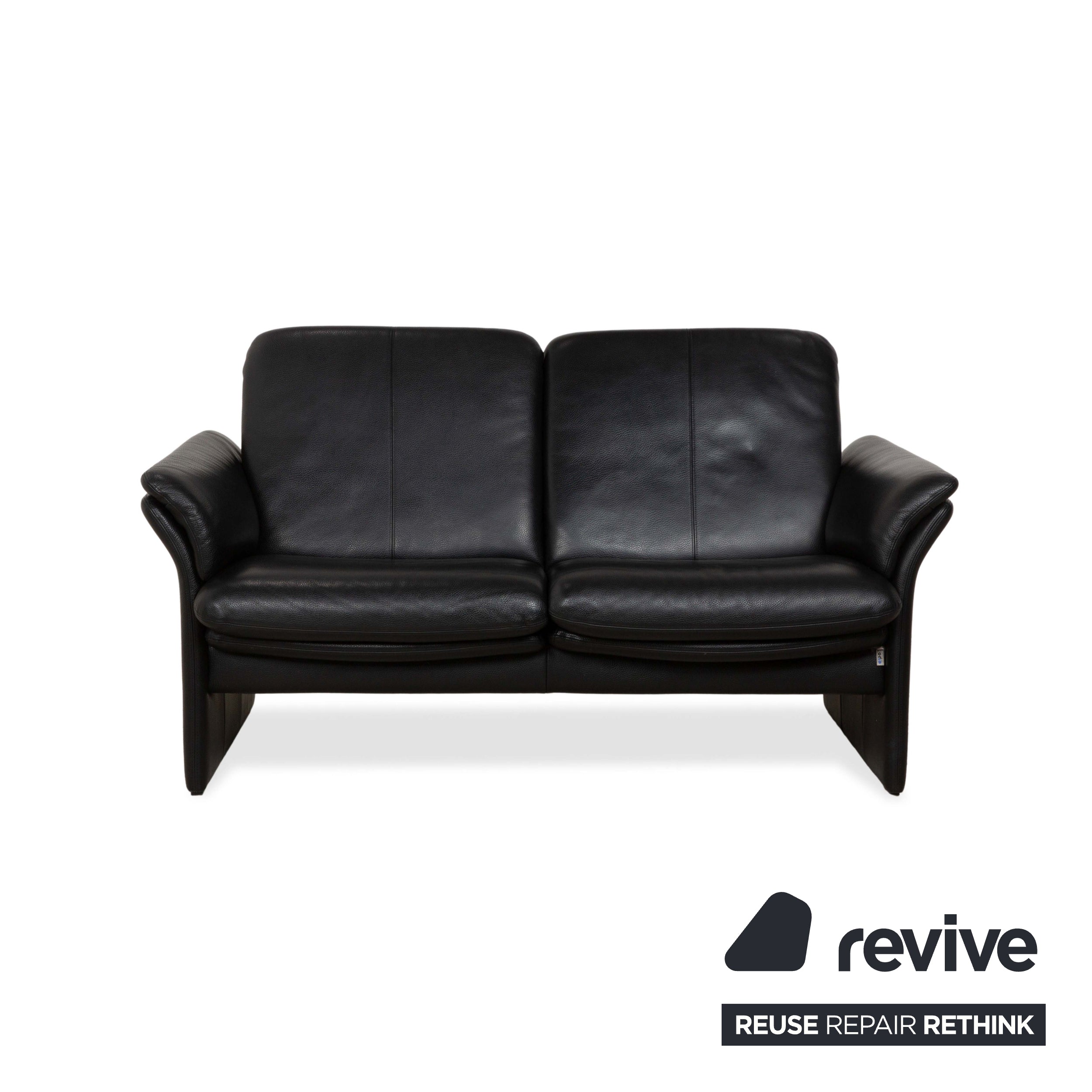 Erpo City Leather Two-Seater Black Sofa Couch manual function