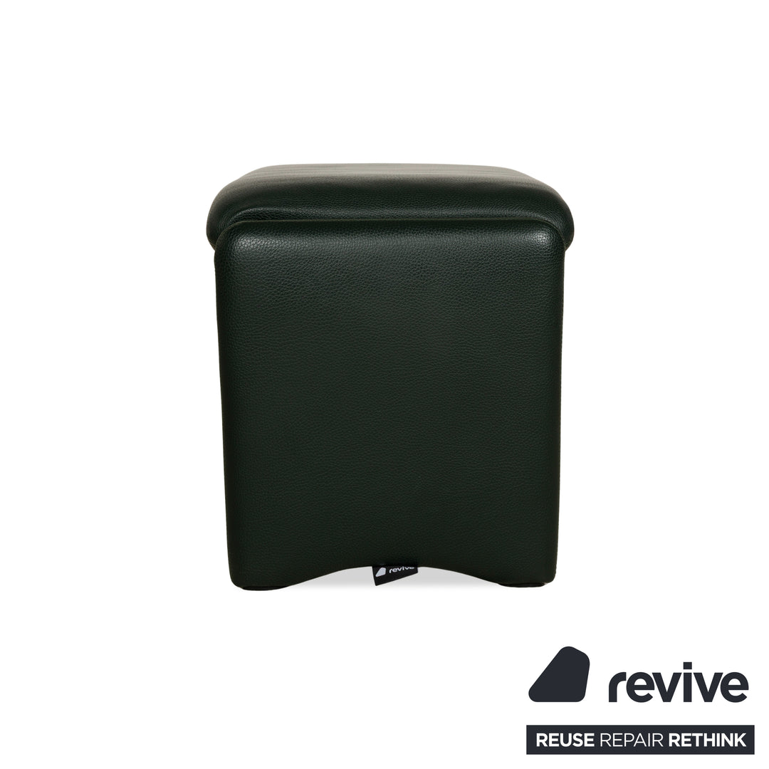 Erpo City Leather Two-Seater + Armchair + Stool Green Sofa Couch Manual Function