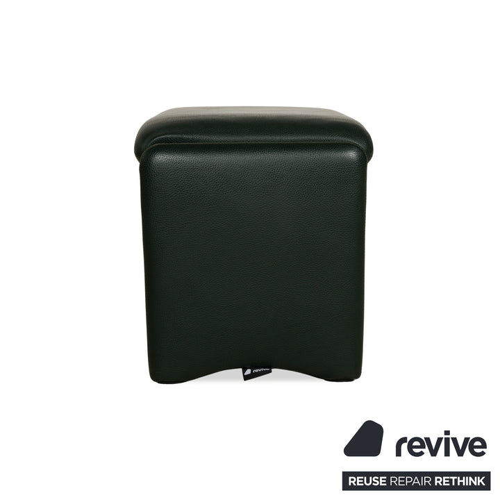 Erpo City Leather Two-Seater + Armchair + Stool Green Sofa Couch Manual Function