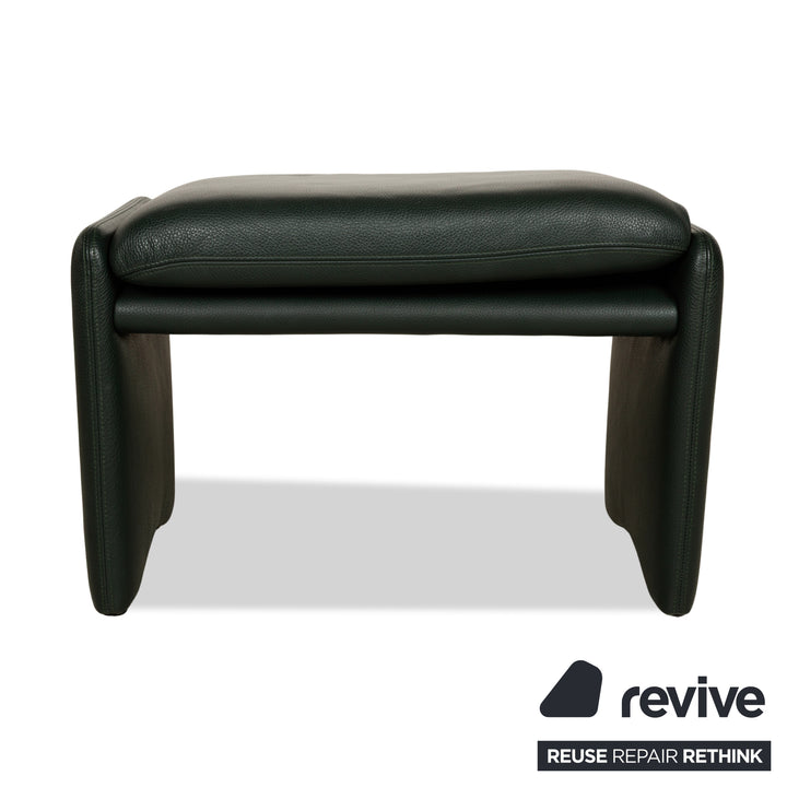 Erpo City Leder Zweisitzer + Sessel + Hocker Grün Sofa Couch manuelle Funktion