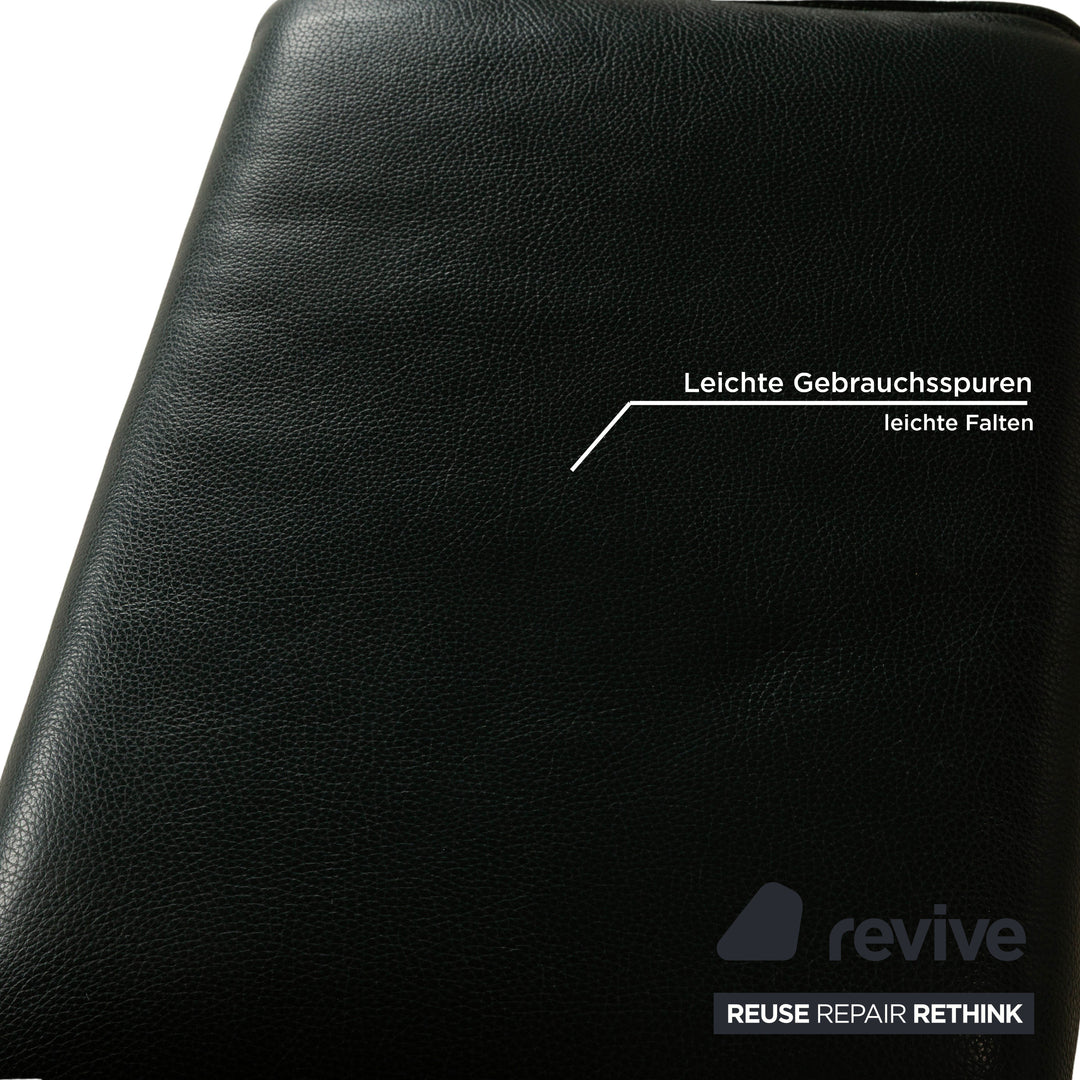 Erpo City Leder Zweisitzer + Sessel + Hocker Grün Sofa Couch manuelle Funktion