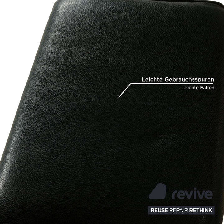 Erpo City Leder Zweisitzer + Sessel + Hocker Grün Sofa Couch manuelle Funktion