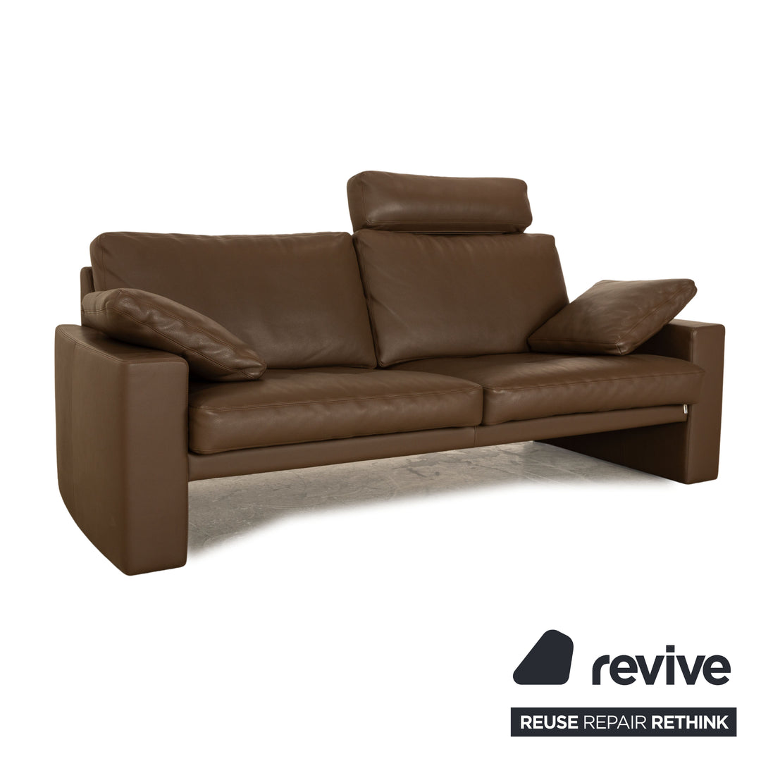 Erpo CL 100 leather three-seater brown sofa couch including headrest