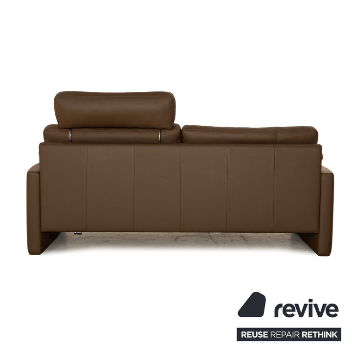 Erpo CL 100 leather three-seater brown sofa couch including headrest