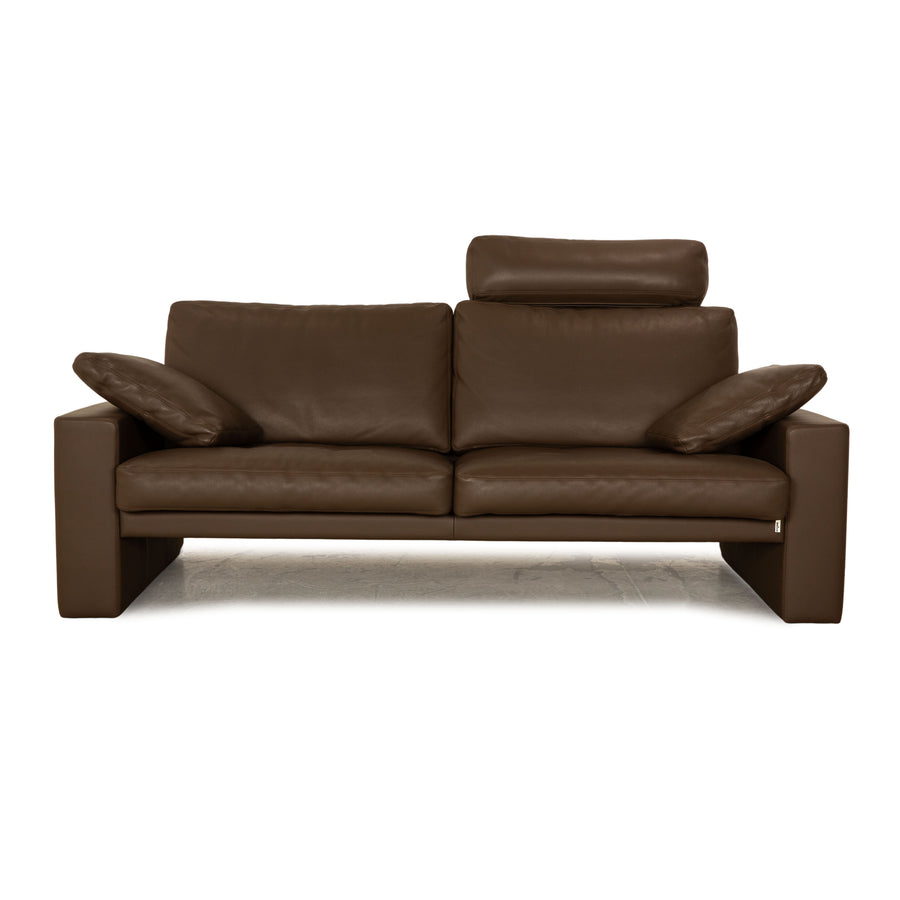 Erpo CL 100 leather three-seater brown sofa couch including headrest