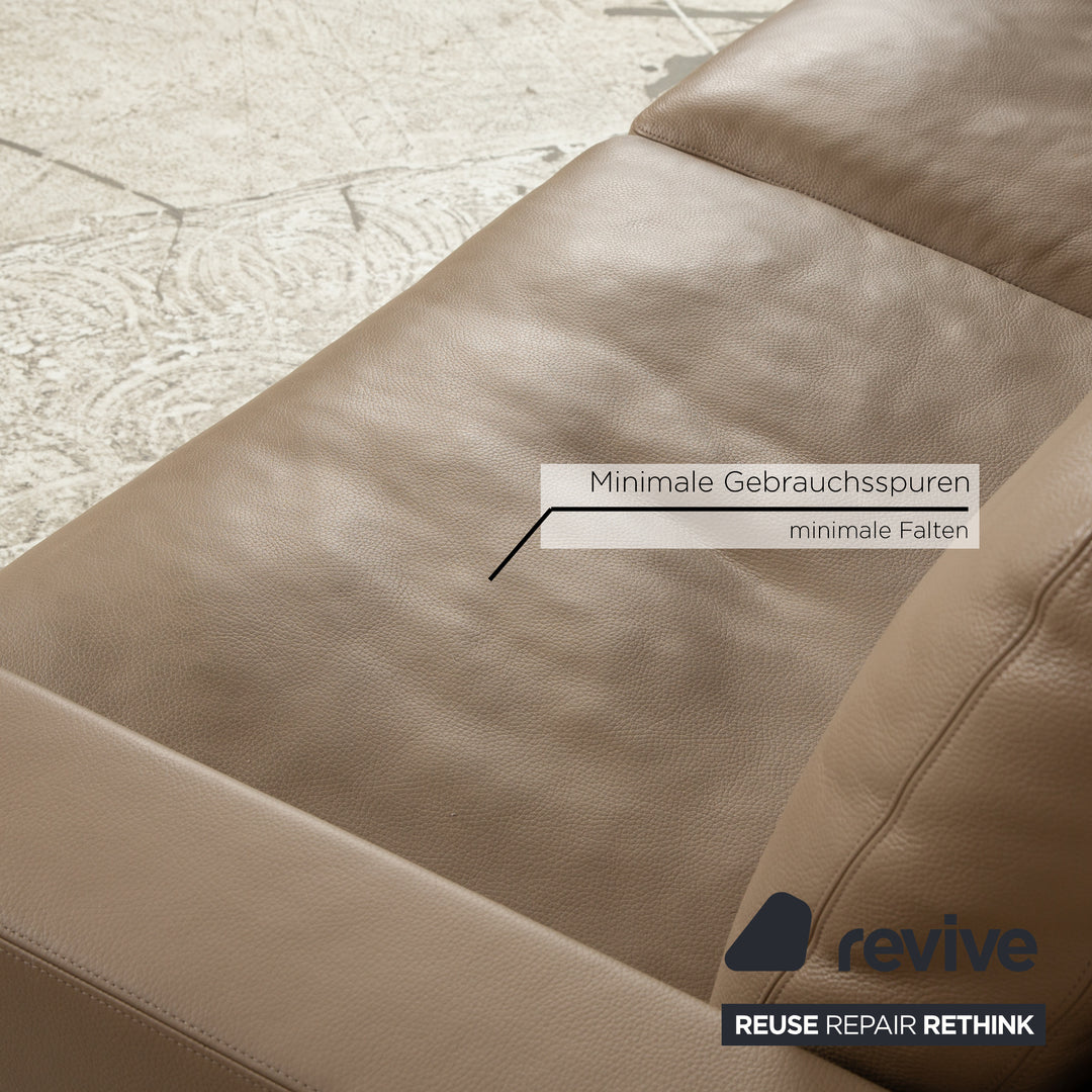 Erpo CL 100 Leder Dreisitzer Creme Sofa Couch