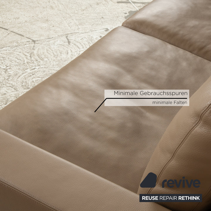 Erpo CL 100 Leder Dreisitzer Creme Sofa Couch