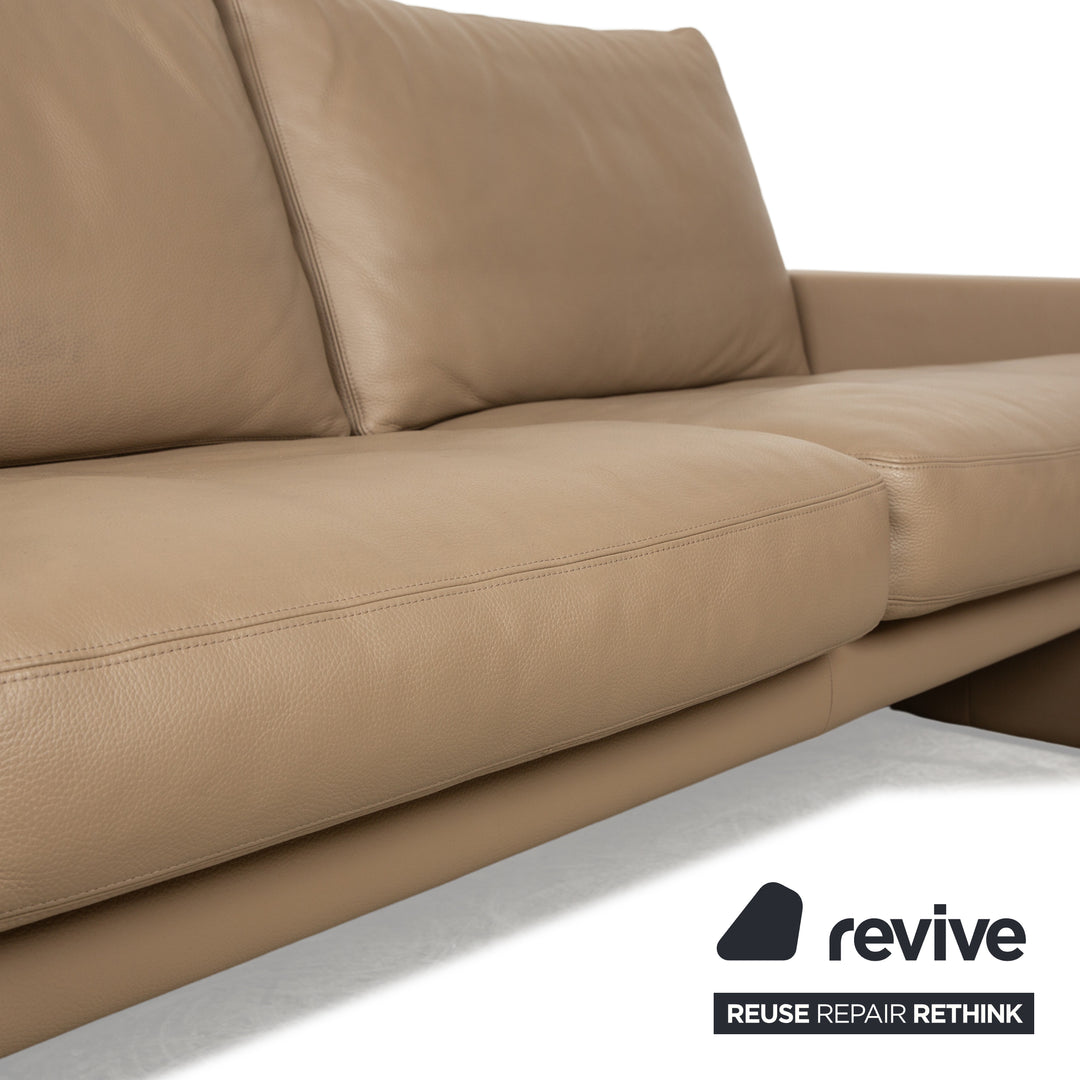 Erpo CL 100 Leder Dreisitzer Creme Sofa Couch