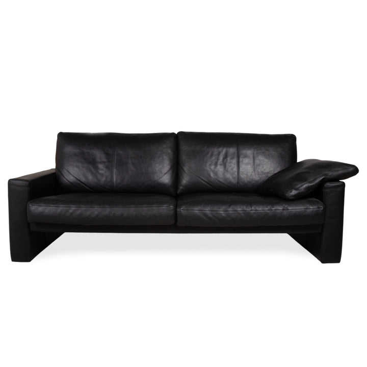 Erpo CL 100 Leather Three Seater Black Sofa Couch