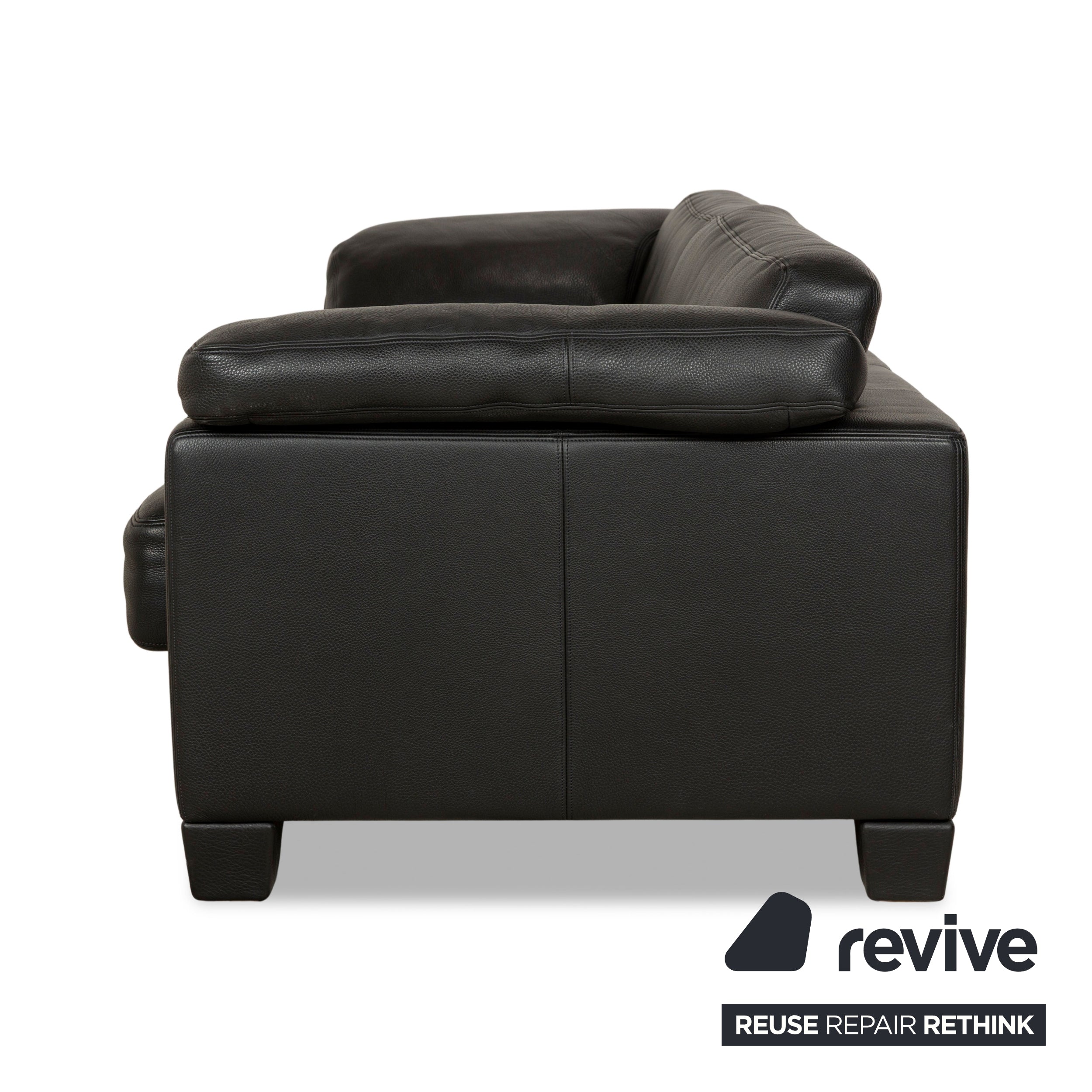 Erpo CL 100 Leder Dreisitzer Schwarz Sofa Couch